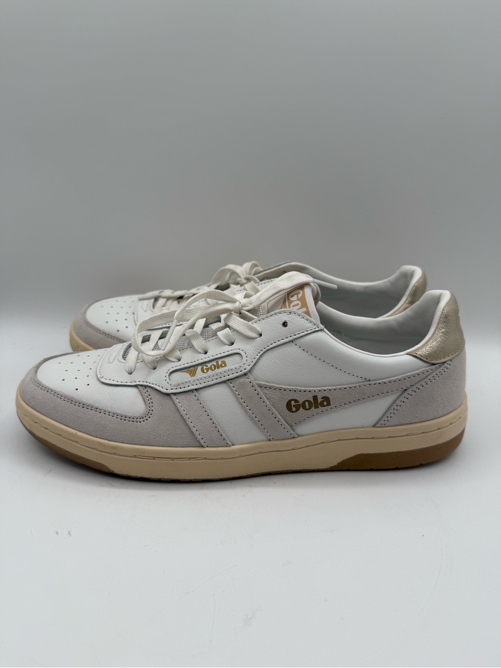 Gola Hawk Womens 11 Low Top Lace-Up Sneakers White Gray